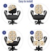 image:imageAmbesonne Dog Office Chair Slipcover Cartoon Style Interpretation of Doggies Playing and Messing Around with Toys Print Protective Stretch Decorative Fabric Cover Standard Size Coffee BrownCoffee Brown