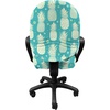 image:imageAmbesonne Dog Office Chair Slipcover Cartoon Style Interpretation of Doggies Playing and Messing Around with Toys Print Protective Stretch Decorative Fabric Cover Standard Size Coffee BrownYellow Turquoise