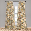 image:imageAmbesonne Dotted Curtains Teddy Bear Style Dog on Nostalgic Polka Dots Cartoon Window Treatments 2 Panel Set for Living Room Bedroom Pair of  28 x 63 Blue BrownAmber Paprika and Slate Blue
