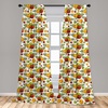 image:imageAmbesonne Dragon Window Curtains Cartoon Dragons Silly Expressions Colorful Flying Fantasy Characters Lightweight Decor 2Panel Set with Rod Pocket Pair of  28 x 84 Multicolor RubySienna Yellow