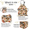 image:imageAmbesonne Fall Kitchen Gift Set with Apron Mug 4 Placemats amp Unique Box Retro Rustic Autumnal Vibe Kitchen Textiles and Cup 7pcs Set for Christmas and Housewarming Black Vermilion Mustard