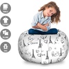 image:imageAmbesonne Funny Cartoon Storage Toy Bag Chair Theme of Playful Hipster Cats with Glasses Colorful Dotted Designed Print Stuffed Animal Organizer Washable Bag Large Size Pink GreyWhite and Black