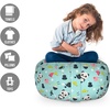 image:imageAmbesonne Funny Cartoon Storage Toy Bag Chair Theme of Playful Hipster Cats with Glasses Colorful Dotted Designed Print Stuffed Animal Organizer Washable Bag Large Size Pink GreyPale Blue