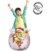 image:imageAmbesonne Funny Cartoon Storage Toy Bag Chair Theme of Playful Hipster Cats with Glasses Colorful Dotted Designed Print Stuffed Animal Organizer Washable Bag Large Size Pink GreyPastel Pink