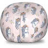 image:imageAmbesonne Funny Cartoon Storage Toy Bag Chair Theme of Playful Hipster Cats with Glasses Colorful Dotted Designed Print Stuffed Animal Organizer Washable Bag Large Size Pink GreyRose Blue