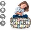 image:imageAmbesonne Funny Cartoon Storage Toy Bag Chair Theme of Playful Hipster Cats with Glasses Colorful Dotted Designed Print Stuffed Animal Organizer Washable Bag Large Size Pink GreyPink Grey