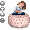 image:imageAmbesonne Funny Cartoon Storage Toy Bag Chair Theme of Playful Hipster Cats with Glasses Colorful Dotted Designed Print Stuffed Animal Organizer Washable Bag Large Size Pink GreyOrange White