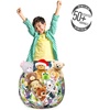 image:imageAmbesonne Funny Cartoon Storage Toy Bag Chair Theme of Playful Hipster Cats with Glasses Colorful Dotted Designed Print Stuffed Animal Organizer Washable Bag Large Size Pink GreyGreen White