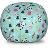 image:imageAmbesonne Funny Cartoon Storage Toy Bag Chair Theme of Playful Hipster Cats with Glasses Colorful Dotted Designed Print Stuffed Animal Organizer Washable Bag Large Size Pink GreyPale Blue