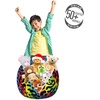 image:imageAmbesonne Funny Cartoon Storage Toy Bag Chair Theme of Playful Hipster Cats with Glasses Colorful Dotted Designed Print Stuffed Animal Organizer Washable Bag Large Size Pink GreyPurple