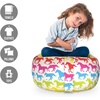 image:imageAmbesonne Funny Cartoon Storage Toy Bag Chair Theme of Playful Hipster Cats with Glasses Colorful Dotted Designed Print Stuffed Animal Organizer Washable Bag Large Size Pink GreyPink Blue