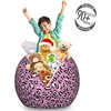 image:imageAmbesonne Funny Cartoon Storage Toy Bag Chair Theme of Playful Hipster Cats with Glasses Colorful Dotted Designed Print Stuffed Animal Organizer Washable Bag Large Size Pink GreyGrey Pink