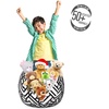 image:imageAmbesonne Funny Cartoon Storage Toy Bag Chair Theme of Playful Hipster Cats with Glasses Colorful Dotted Designed Print Stuffed Animal Organizer Washable Bag Large Size Pink GreyWhite Black