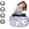 image:imageAmbesonne Funny Cartoon Storage Toy Bag Chair Theme of Playful Hipster Cats with Glasses Colorful Dotted Designed Print Stuffed Animal Organizer Washable Bag Large Size Pink GreyBlue Grey