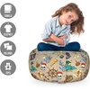 image:imageAmbesonne Funny Cartoon Storage Toy Bag Chair Theme of Playful Hipster Cats with Glasses Colorful Dotted Designed Print Stuffed Animal Organizer Washable Bag Large Size Pink GreyTan White