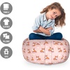 image:imageAmbesonne Funny Cartoon Storage Toy Bag Chair Theme of Playful Hipster Cats with Glasses Colorful Dotted Designed Print Stuffed Animal Organizer Washable Bag Large Size Pink GreyOrange White