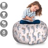 image:imageAmbesonne Funny Cartoon Storage Toy Bag Chair Theme of Playful Hipster Cats with Glasses Colorful Dotted Designed Print Stuffed Animal Organizer Washable Bag Large Size Pink GreyRose Blue