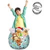 image:imageAmbesonne Funny Cartoon Storage Toy Bag Chair Theme of Playful Hipster Cats with Glasses Colorful Dotted Designed Print Stuffed Animal Organizer Washable Bag Large Size Pink GreyPale Blue