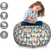 image:imageAmbesonne Funny Cartoon Storage Toy Bag Chair Theme of Playful Hipster Cats with Glasses Colorful Dotted Designed Print Stuffed Animal Organizer Washable Bag Large Size Pink GreyPink Grey