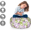 image:imageAmbesonne Funny Cartoon Storage Toy Bag Chair Theme of Playful Hipster Cats with Glasses Colorful Dotted Designed Print Stuffed Animal Organizer Washable Bag Large Size Pink GreyLilac Green