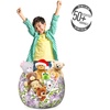image:imageAmbesonne Funny Cartoon Storage Toy Bag Chair Theme of Playful Hipster Cats with Glasses Colorful Dotted Designed Print Stuffed Animal Organizer Washable Bag Large Size Pink GreyLilac Green