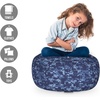 image:imageAmbesonne Funny Cartoon Storage Toy Bag Chair Theme of Playful Hipster Cats with Glasses Colorful Dotted Designed Print Stuffed Animal Organizer Washable Bag Large Size Pink GreyDark Blue