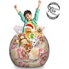image:imageAmbesonne Funny Cartoon Storage Toy Bag Chair Theme of Playful Hipster Cats with Glasses Colorful Dotted Designed Print Stuffed Animal Organizer Washable Bag Large Size Pink GreyBlue Pink