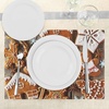 image:imageAmbesonne Gingerbread Man Place Mats Set of 4 Tasty Looking Traditional Cookies Little Snowflakes Cinnamon Washable Fabric Placemats for Dining Table Standard Size Brown White