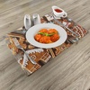 image:imageAmbesonne Gingerbread Man Place Mats Set of 4 Tasty Looking Traditional Cookies Little Snowflakes Cinnamon Washable Fabric Placemats for Dining Table Standard Size Brown White