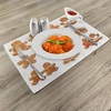 image:imageAmbesonne Gingerbread Man Place Mats Set of 4 Vivid Christmas Gingerbread Biscuits Set Snowflake House Tree Washable Fabric Placemats for Dining Table Standard Size Brown and White