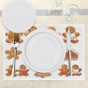 image:imageAmbesonne Gingerbread Man Place Mats Set of 4 Vivid Christmas Gingerbread Biscuits Set Snowflake House Tree Washable Fabric Placemats for Dining Table Standard Size Brown and White