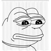 image:imageAmbesonne Humor Shower Curtain Melancholic Frog Meme Cartoon Face Almost Crying Emotion Expression Design Print Cloth Fabric Bathroom Decor Set with Hooks 69 W x 70 L Black White