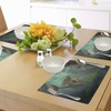 image:imageAmbesonne Mermaid Place Mats Set of 4 Mermaid Meets Seahorse Underwater World Fantasy Design Washable Fabric Placemats for Dining Table Standard Size Green Aqua