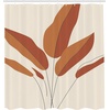 image:imageAmbesonne Mid Century Modern Boho Shower Curtain Abstract Tropical Leaves Bohemian Themed Minimal Look Cloth Fabric Bathroom Decor Set with Hooks 69 W x 105 L Eggshell Cinnamon Amber