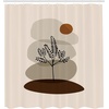 image:imageAmbesonne Mid Century Modern Boho Shower Curtain Botanical Leafy Tree with Earth Tones Abstract Aura Rounds Cloth Fabric Bathroom Decor Set with Hooks 69 W x 75 L Champagne Chocolate