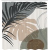 image:imageAmbesonne Mid Century Modern Boho Shower Curtain Contemporary of Leafy Silhouettes Monsteras and Rounds Cloth Fabric Bathroom Decor Set with Hooks 69 W x 70 L Grey Teal Tan and Brown
