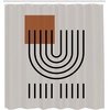 image:imageAmbesonne Mid Century Modern Boho Shower Curtain Minimalist Abstract Aura Square and Roundy Lines Dreamy Art Cloth Fabric Bathroom Decor Set with Hooks 69 W x 84 L Pale Tan Cinnamon