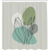 image:imageAmbesonne Mid Century Modern Boho Shower Curtain Minimalist Outline Leafy Silhouettes Botanical Shapes Cloth Fabric Bathroom Decor Set with Hooks 69 W x 70 L Pistachio Green Seafoam