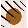 image:imageAmbesonne Mid Century Modern Boho Shower Curtain Minimalist Sun Look Round Shape with Stripes Pattern Art Cloth Fabric Bathroom Decor Set with Hooks 69 W x 105 L Caramel Charcoal Grey