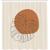 image:imageAmbesonne Mid Century Modern Boho Shower Curtain Monstera Leaf with Minimal Circle Shape Exotic Feels Print Cloth Fabric Bathroom Decor Set with Hooks 69 W x 70 L Eggshell and Amber