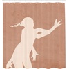 image:imageAmbesonne Mid Century Modern Boho Shower Curtain Simple Cream Tone Lady Look Silhouette Composition Print Cloth Fabric Bathroom Decor Set with Hooks 69 W x 70 L Pale Rust Champagne
