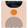 image:imageAmbesonne Mid Century Modern Boho Shower Curtain Simple Modern Circular Balance Shapes on Pale Peach Back Cloth Fabric Bathroom Decor Set with Hooks 69 W x 105 L Dark Orange Dark Grey