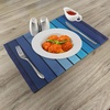 image:imageAmbesonne Navy Place Mats Set of 4 Plaques in Marine Tones Border Lines Sketchy Details Print Image Washable Fabric Placemats for Dining Table Standard Size Blue