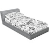 image:imageAmbesonne Shark Fitted Sheet amp Pillow Sham Set Attack of Open Mouth Sharp Teeth Sea Danger Wildlife Ocean Life Cartoon Decorative Printed 2 Piece Bedding Decor Set Twinxl Navy Blue Grey FuchsiaCharcoal Black