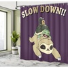image:imageAmbesonne Sloth Shower Curtain Funny Cartoon Scenery Animal Turtle Snail on Top of Each Other Slow Down Phrase Cloth Fabric Bathroom Decor Set with Hooks 105 Extra Wide Plum Dark EggshellPlum Dark Eggshell