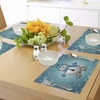 image:imageAmbesonne Snowman Place Mats Set of 4 Skiing with Ornate Snowflakes Winter Vacation Activity Fun Hobby Washable Fabric Placemats for Dining Table Standard Size Brown Turquoise