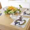 image:imageAmbesonne Southwestern Place Mats Set of 4 Medieval Fractal Glass Look Colorful Bunny Silhouette Print on Plain Backdrop Washable Fabric Placemats for Dining Table Standard Size Multicolor