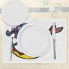 image:imageAmbesonne Southwestern Place Mats Set of 4 Medieval Fractal Glass Look Colorful Bunny Silhouette Print on Plain Backdrop Washable Fabric Placemats for Dining Table Standard Size Multicolor