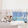 image:imageAmbesonne Tiki Bar Throw Pillow Cushion Cover Native Man Wearing a Illustration Cartoon Tribal Costume Prehistoric Decorative Square Accent Pillow Case 16 X 16 Brown CoralPale Baby Blue
