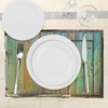 image:imageAmbesonne Vintage Place Mats Set of 4 Rustic Old Wood Door Dated Tuscany House Entrance Antique Texture Photograph Washable Fabric Placemats for Dining Table Standard Size Brown and Mint